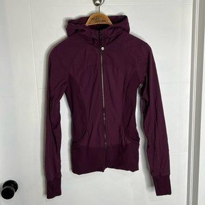 Lululemon burgundy hooded zip up /reversible jacket size 6
